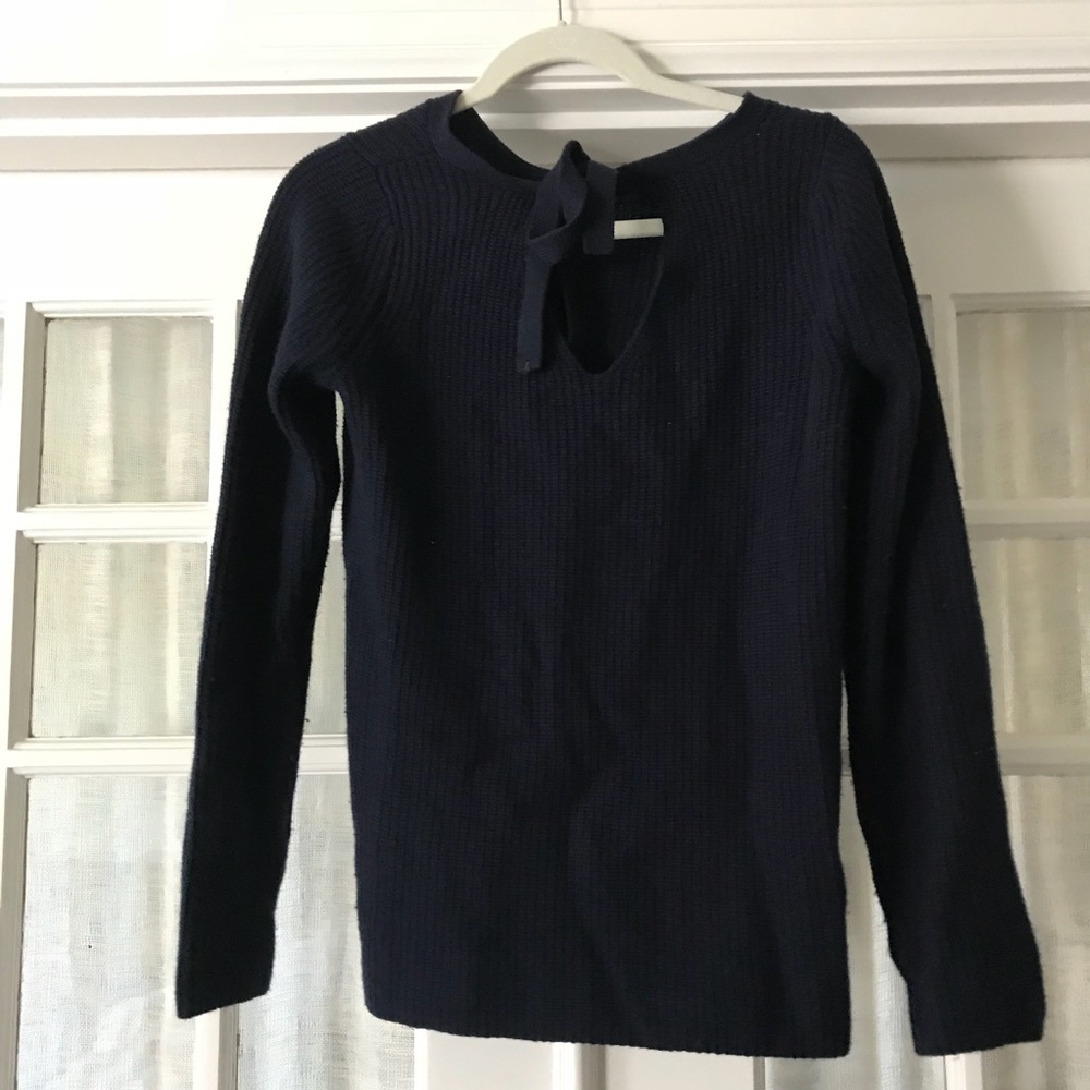 Navy Banana Republic Bow back sweater